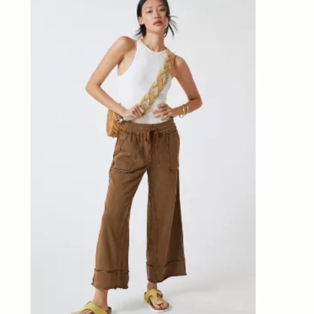 Anthropologie Daily Practice Seamed Wide Leg Pants - Medium relaxed